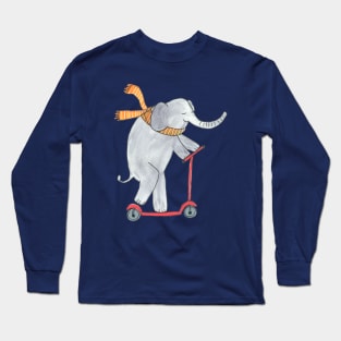 Elephant on a scooter Long Sleeve T-Shirt